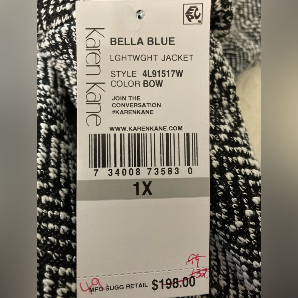 NWT Karen Kane Black and White Knit Cardigan - Picture 3 of 13